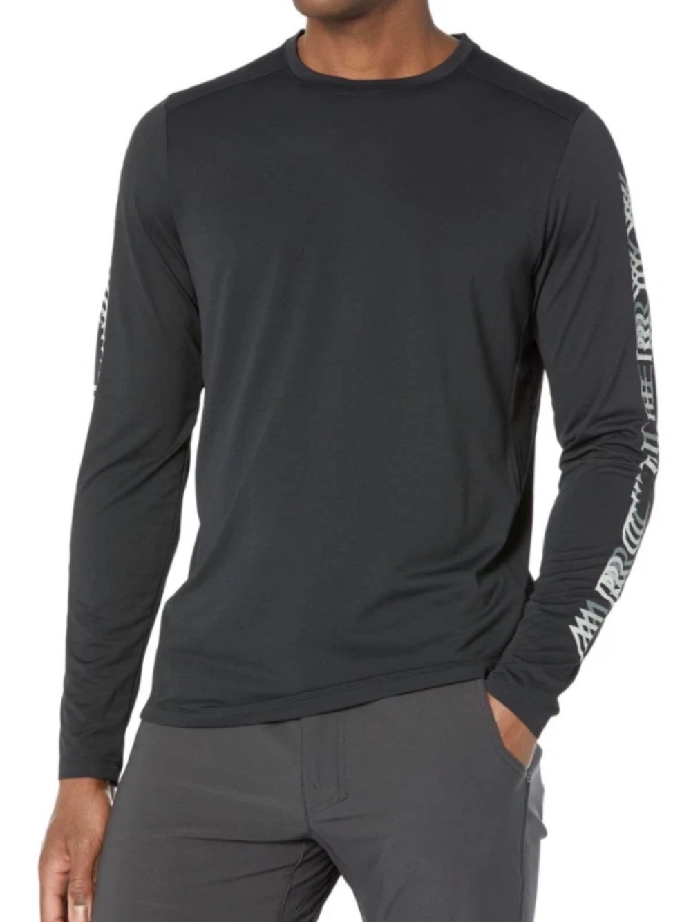 Arc'teryx Cormac Logo Shirt Sz Large Black Sun/Snow Active Men's L/S Graphic